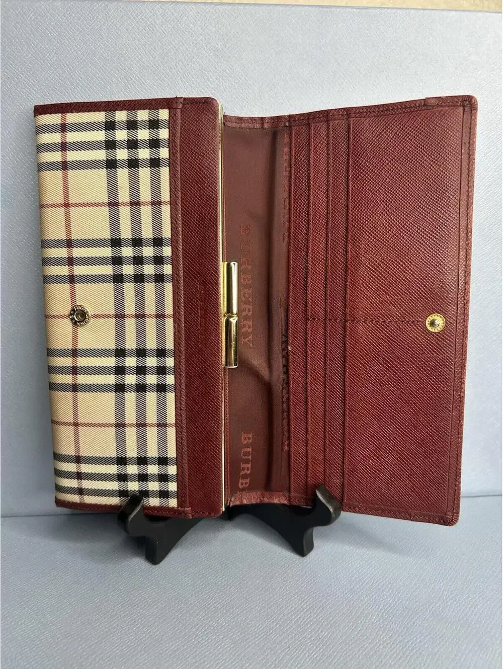 Burberry Plaid Long Wallet Purse Women Wallet Authentic